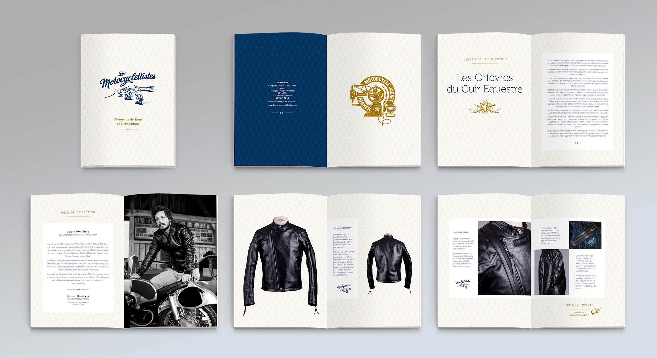 Catalogue produits Les Motocyclettistes maquetté et réalisé par Maindor